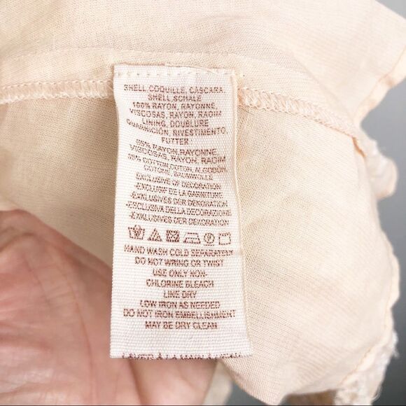 FREE PEOPLE | Sylvia Blush Beaded Mini Wrap Dress Tie Side NEW Women’s Size XS - Picture 7 of 10